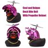 wonuu Rubber Duck Car Decorations Black Duck Car Dashboard Ornaments with Propeller Helmet view 2