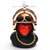 wonuu Rubber Duck Car Decorations Black Duck Car Dashboard Ornaments with Propeller Helmet view 1