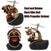 wonuu Rubber Duck Car Decorations Black Duck Car Dashboard Ornaments with Propeller Helmet view 2