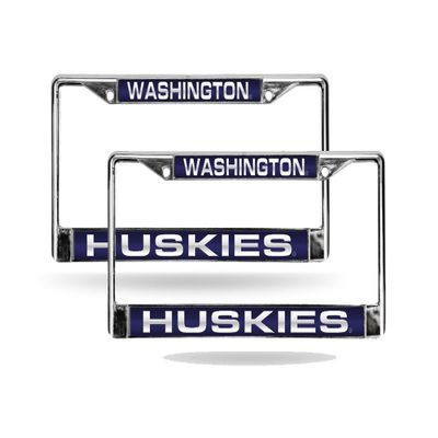 Washington Huskies Chrome Metal Laser Cut License Plate Frame - Set of Two Frames