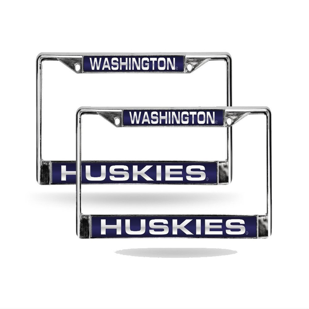 Washington Huskies Chrome Metal Laser Cut License Plate Frame - Set of Two Frames