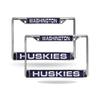 Washington Huskies Chrome Metal Laser Cut License Plate Frame - Set of Two Frames view 1
