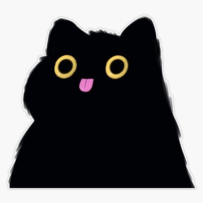 Black Blep Cat Sticker Outdoor Rated Vinyl Sticker Decal for Windows, Bumpers, Laptops or Crafts 5"