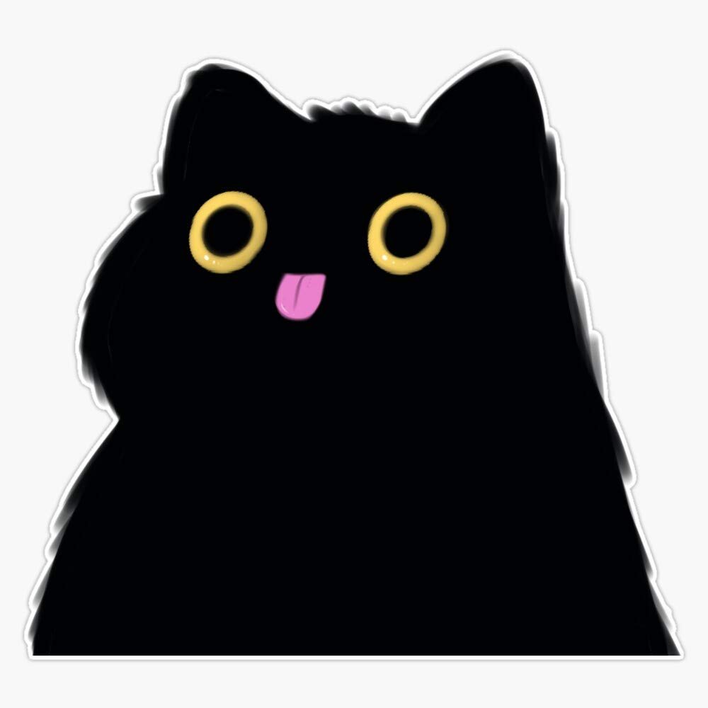 Black Blep Cat Sticker Outdoor Rated Vinyl Sticker Decal for Windows, Bumpers, Laptops or Crafts 5"