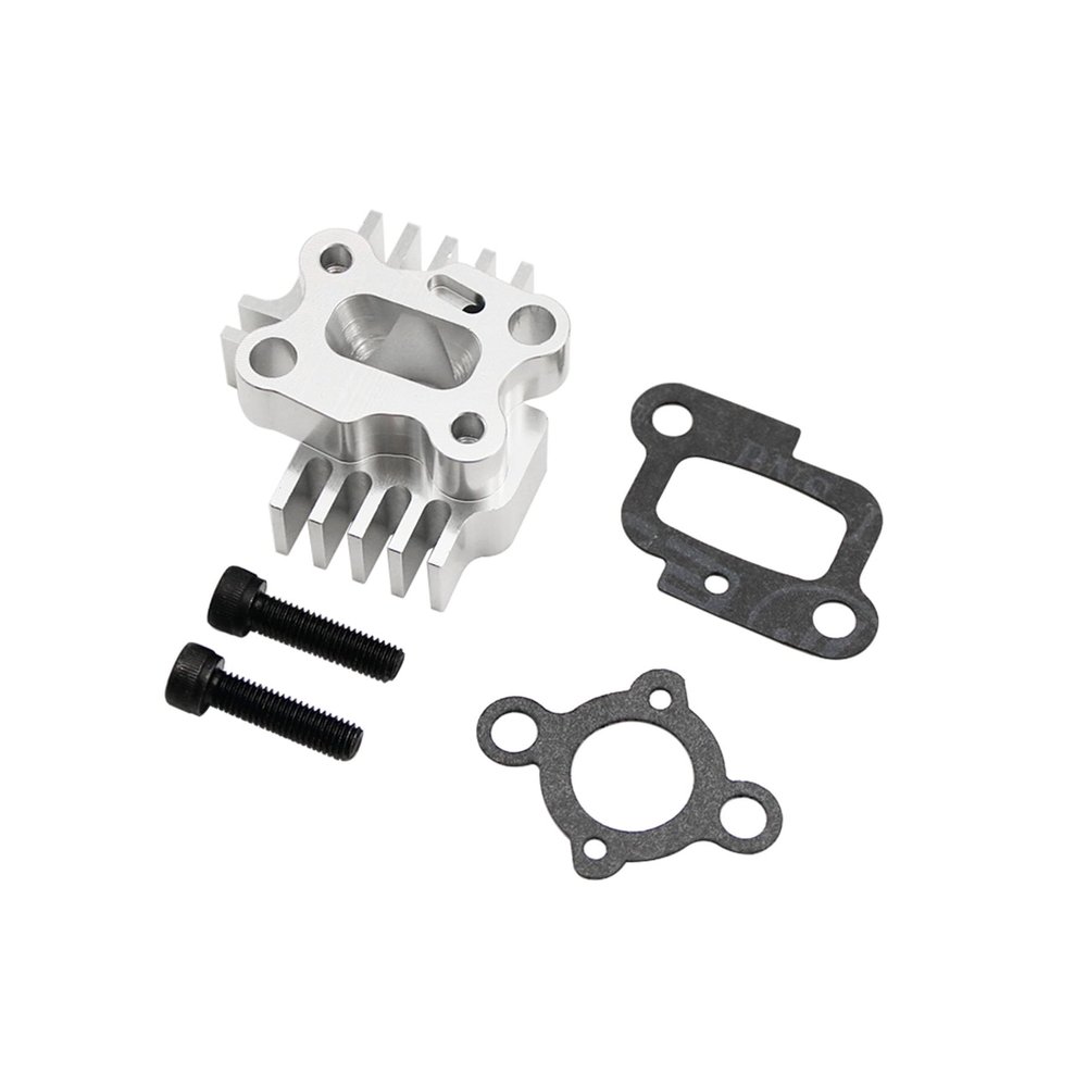 FLMLF Aluminum Intake Manifold Siver for 23cc-30.5cc Engine fit 1/5 HPI Baja Losi 5ive T