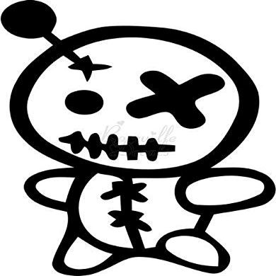 Roseville Decals Zombie Voodoo Doll Witchcraft Vinyl Decal Sticker for Home Office Decor Vehicle Window Sign Size- [20 inch] / [50 cm] Tall and Color- Matte White