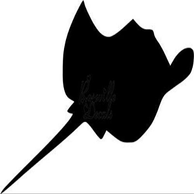 Roseville Decals Stingray Fish Vinyl Decal Sticker for Home Office Decor Vehicle Window Sign Size- [12 inch] / [30 cm] Wide Color- Gloss White