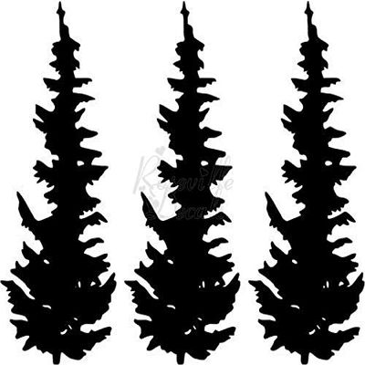 Roseville Decals Evergreen Trees Forest Vinyl Decal Sticker for Home Office Decor Vehicle Window Sign Size- [20 inch] / [50 cm] Wide Color- Matte Black