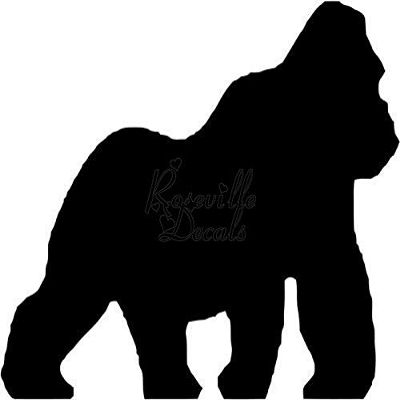 Roseville Decals Gorilla Ape Animal Jungle Vinyl Decal Sticker for Home Office Decor Vehicle Window Sign Size- [12 inch] / [30 cm] Wide Color- Matte Black