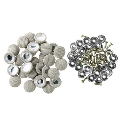 Zaldita 30Pcs Car Interior Ceiling Cloth Fixing Screw Cap Roof Rivets Retainer Automotive Headliner Repair Button for Car Roof Flannelette Fixed Beige&Grey A