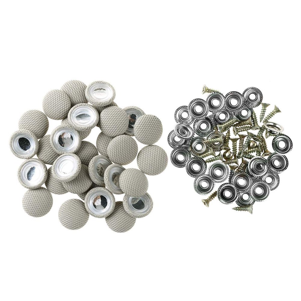 Zaldita 30Pcs Car Interior Ceiling Cloth Fixing Screw Cap Roof Rivets Retainer Automotive Headliner Repair Button for Car Roof Flannelette Fixed Beige&Grey A