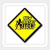 Bubble New Jersey Bitch on Board - Cartoon, Custom Vinyl Sticker, Yellow, Weatherproof, Scratch Resistant, Perfect for Plastic, Metal, Wood Surfaces view 1