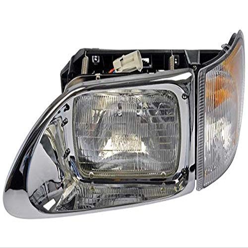 Left Driver Side Halogen Headlight Assembly - Clear/Amber - Compatible with 2000-2011 International 9400i SBA