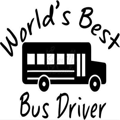Roseville Decals World's Best Bus Driver School Job Vinyl Decal Sticker for Home Office Decor Vehicle Window Sign Size- [6 inch] / [15 cm] Wide Color- Gloss White