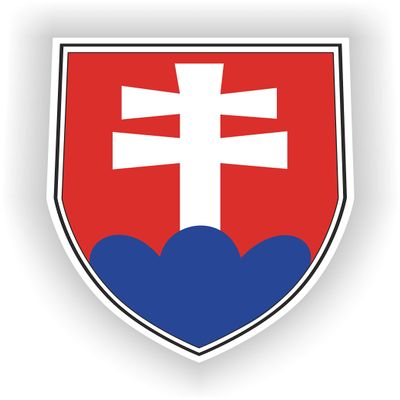 1x Slovakia Coat of Arms Flag Vinyl Waterproof Sticker - 30cm / 11.8inches