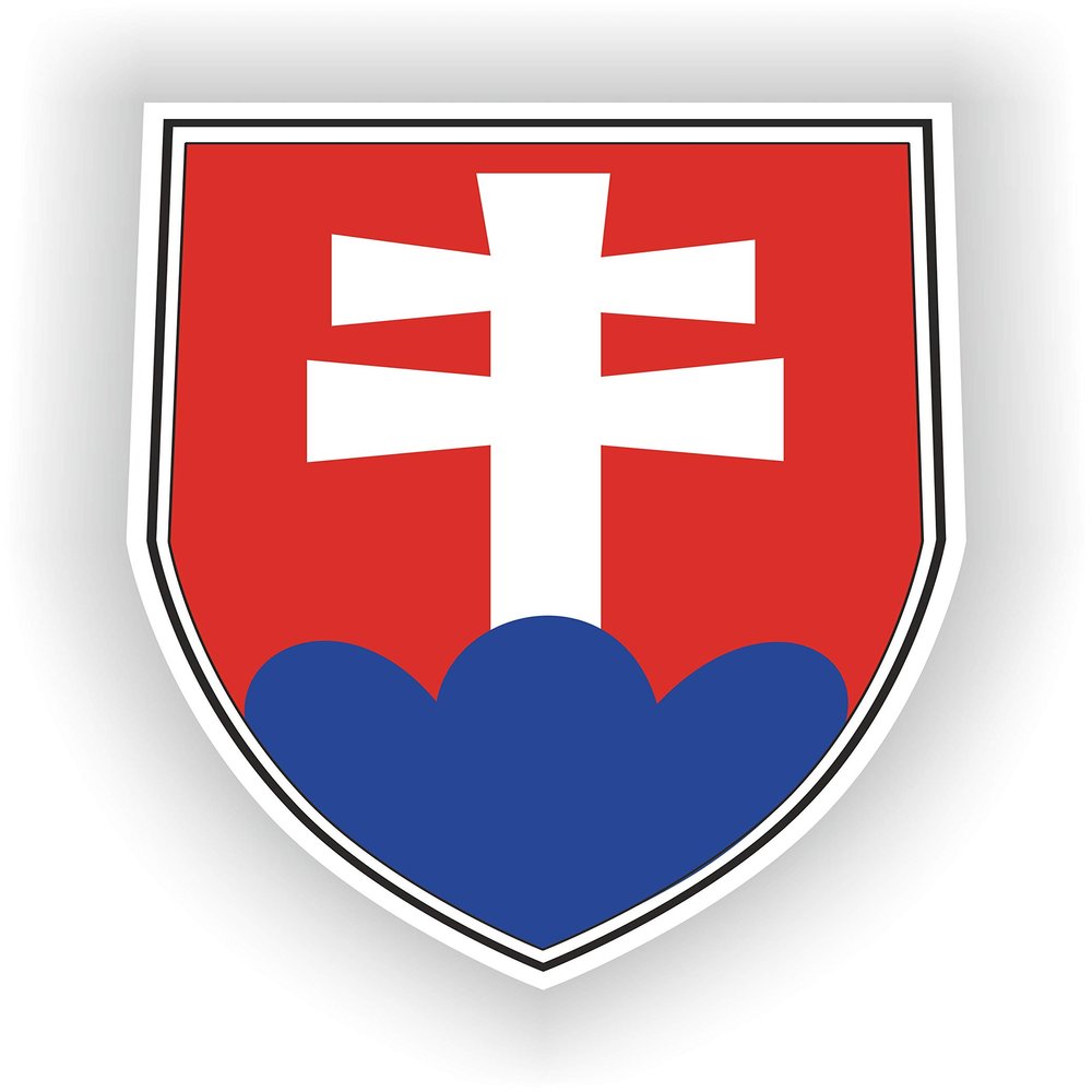 1x Slovakia Coat of Arms Flag Vinyl Waterproof Sticker - 30cm / 11.8inches