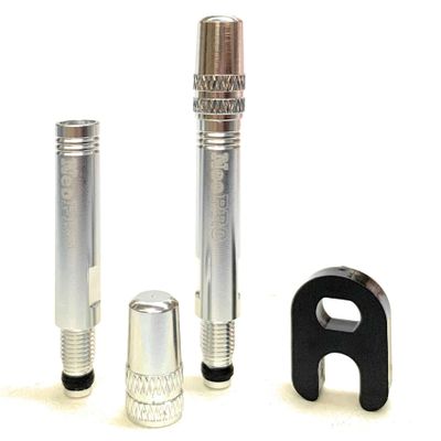 NeoPRO Presta Valve Extension Extender Kit (Pack of 2) w/Valve Key and Cap - Available in 4 Lengths - 20,30,40,60 mm (Silver, 30mm)