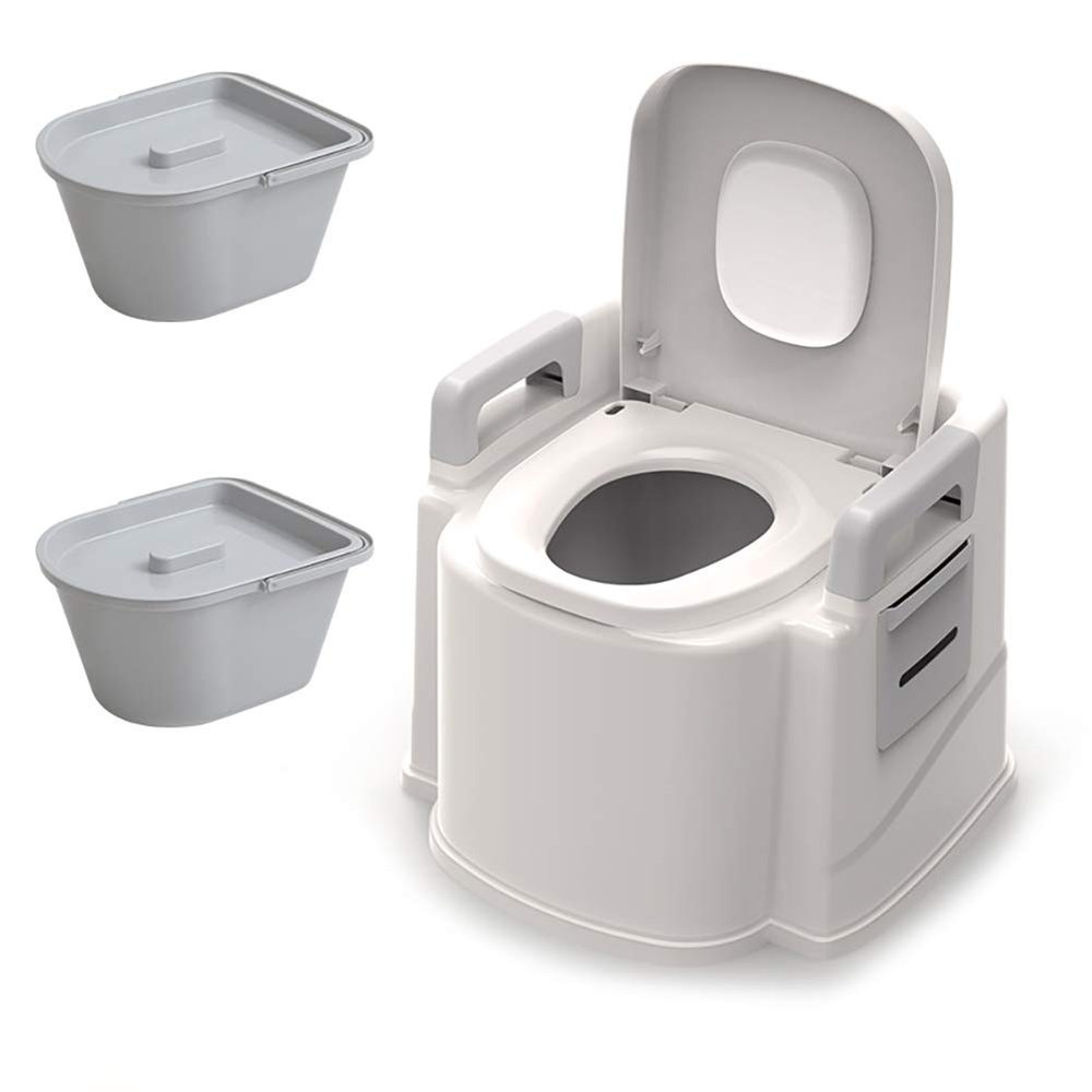 QWEASDF Portable Toilet, Potty Travel Toilet, Specially Designed for Camping car Boating and Other Recreational Activities, Suitable for The Elderly, The Disabled, and Pregnant Women,Gray