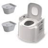 QWEASDF Portable Toilet, Potty Travel Toilet, Specially Designed for Camping car Boating and Other Recreational Activities, Suitable for The Elderly, The Disabled, and Pregnant Women,Gray view 1
