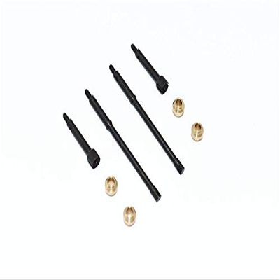 Harden Steel #45 Front CVD Joint + Rear Drive Shaft + Copper Collar For Axial 1:24 Deadbolt & Jeep Wrangler (SCX24) - 8Pc Set Black