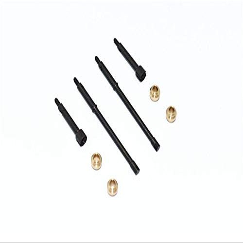 Harden Steel #45 Front CVD Joint + Rear Drive Shaft + Copper Collar For Axial 1:24 Deadbolt & Jeep Wrangler (SCX24) - 8Pc Set Black