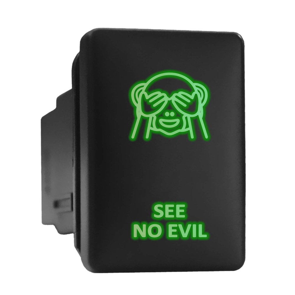 See NO Evil Symbol Modern Model Push Button Compatible with Toyota (/ Surface Size 1.28 x 0.87 inches)
