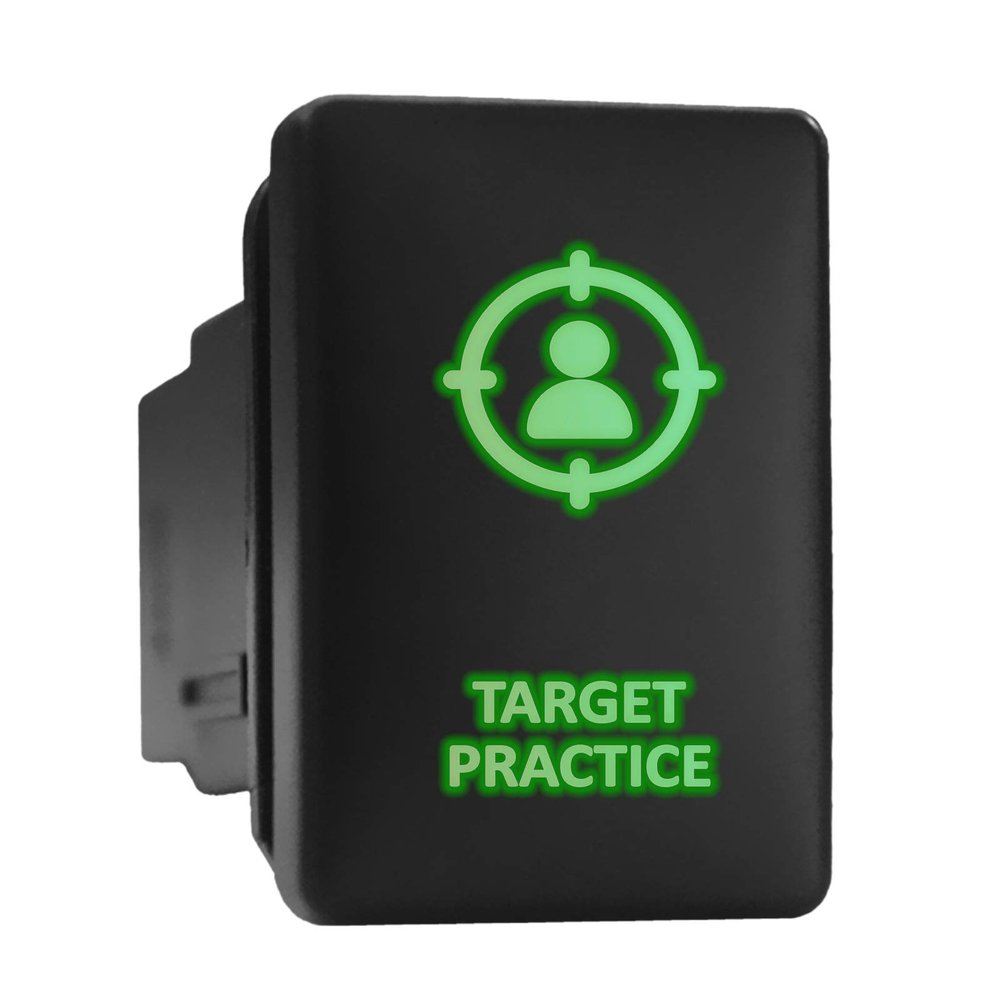 Target Practice Symbol Modern Model Push Button Compatible with Toyota (/ Surface Size 1.28 x 0.87 inches)