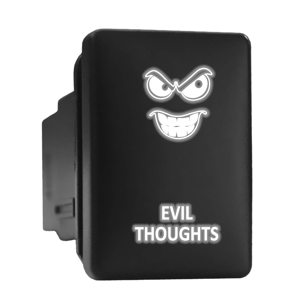 Evil Thoughts Symbol Modern Model Push Button Compatible with Toyota (/ Surface Size 1.28 x 0.87 inches)