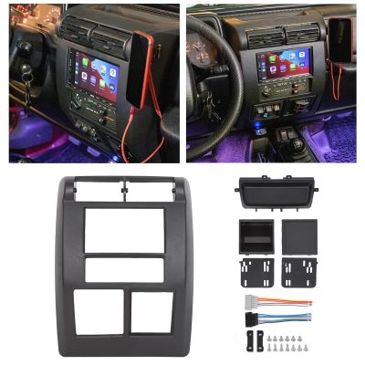 HECASA Double DIN Dash Radio Bezel Compatible with 1997-2002 Jeep Wrangler TJ Radio Stereo Dash Bezel Center Trim Panel