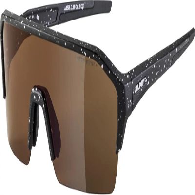 ALPINA Contrast-enhancing & Shatter-Proof Cycling Glasses For Men & Women, 100% UV Protection, RAM HR Q-LITE, black blur matt, one size