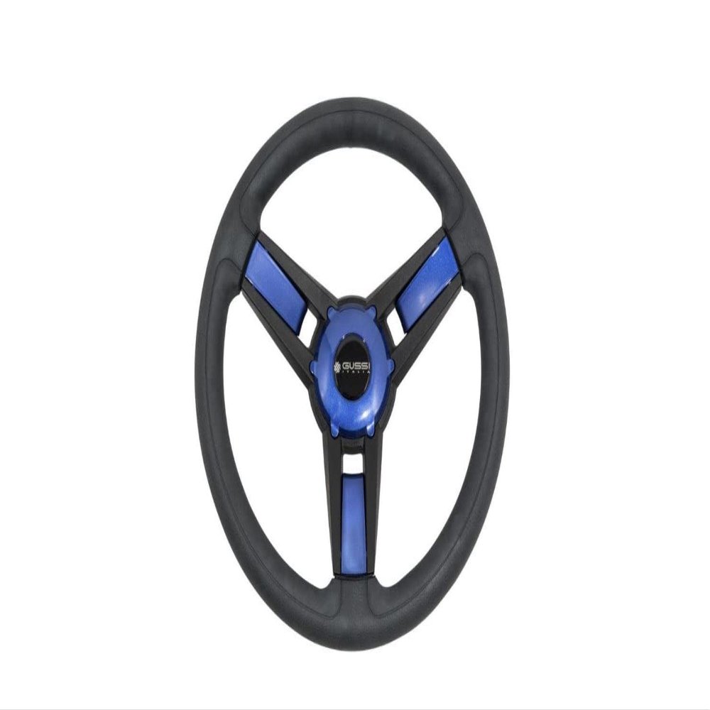 Gussi Model Black Blue Steering Wheel for Club Car Precedent Golf Carts 2004+