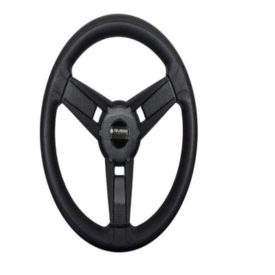 Black & Carbon Fiber Steering Wheel for Club Car Precedent Golf Carts 2004+