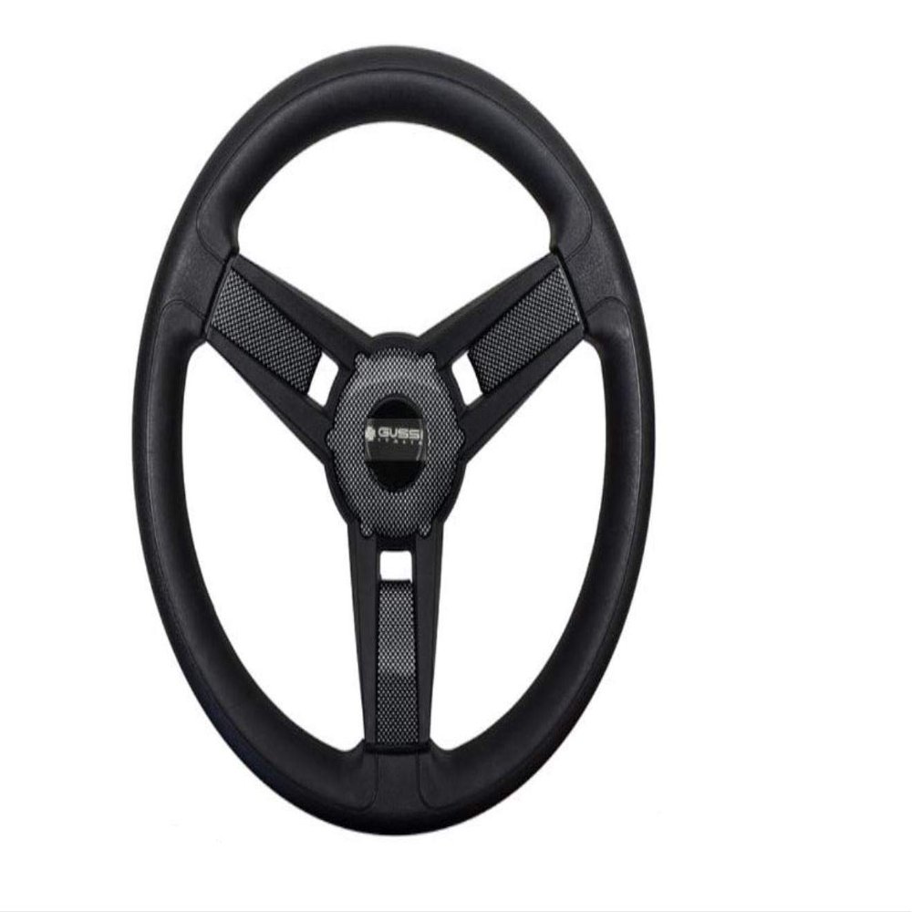 Black & Carbon Fiber Steering Wheel for Club Car Precedent Golf Carts 2004+