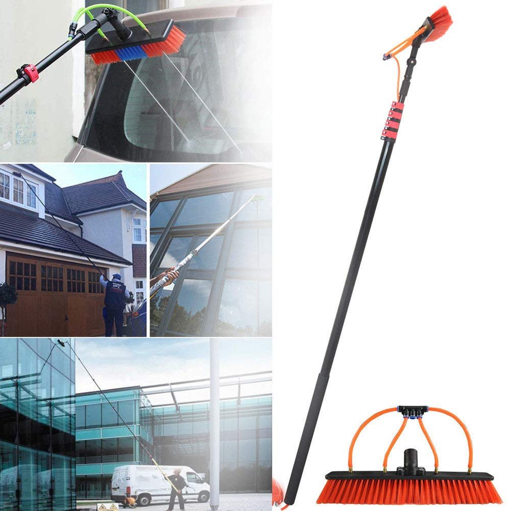 ZH-VBC 3.6M/5.4M/6M/7.2M/9M/11M Waterfed Telescopic Pole, Truck Washing Brush with Pole System for Window Cleaning, Photovoltaic Panel Cleaning, Trucks Cleaning, Conservatory Roof,20FT/6M