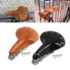 MACHSWON Durable Leather Bicycle Bike Vintage Cowhide Cycling Saddle Seat with Springs Vintage Classic Cowhide Leather Cycling Bicycle Bike Saddle Seat with Springs UK Fit All Bicycle Cycling view 4