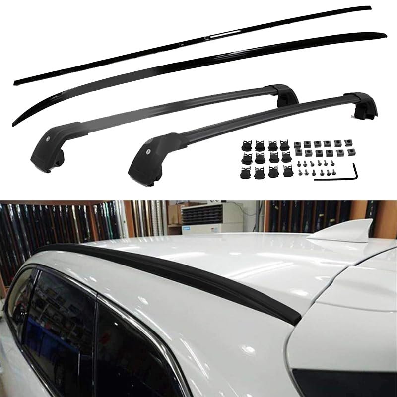 YiXi-Partswell 4Pcs Roof Rail Side Rail Roof Rack Lockable Cross Bars Crossbar Aluminum Fit for Mazda CX-9 2016-2021