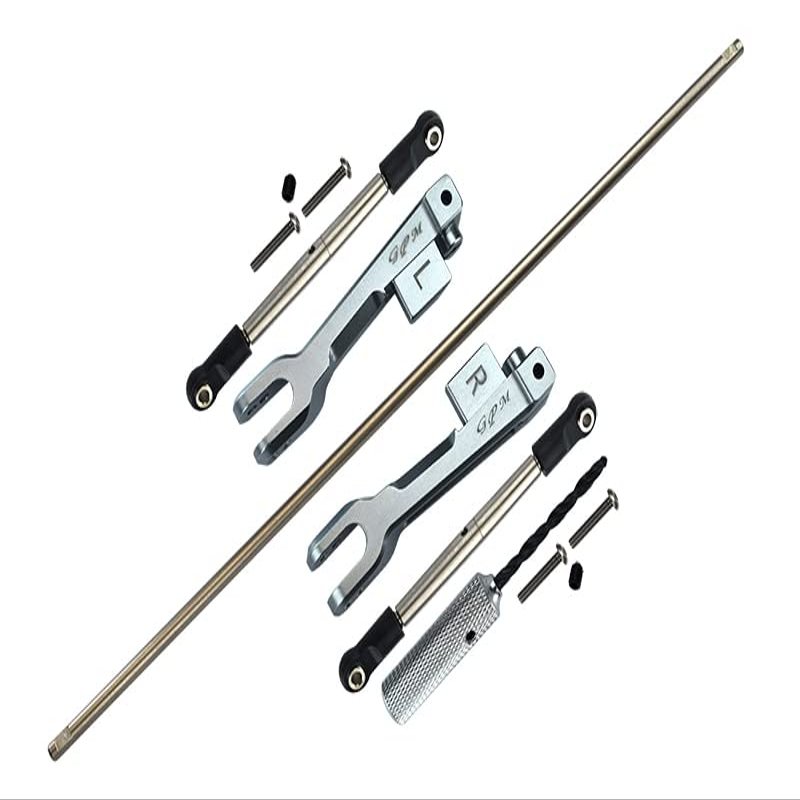 GPM for TRAXXAS 1/7 Unlimited Desert Racer Stainless Steel Rear SWAY BAR & Aluminum SWAY BAR ARM & Stainless Steel LINKAGE-12PC Set (Gray)