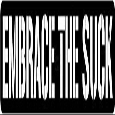 Roseville Decals Embrace The Suck Vinyl Decal Sticker for Home Office Decor Vehicle Window Sign Size- [20 inch] / [50 cm] Wide Color- Matte Black