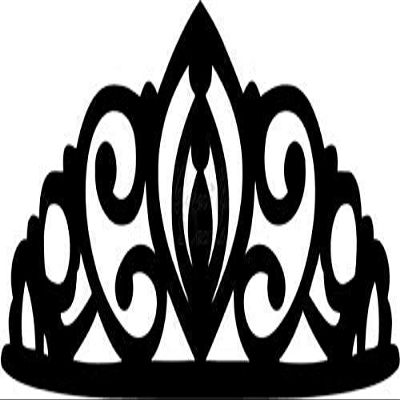 Roseville Decals Princess Tiara Crown Ornament Vinyl Decal Sticker for Home Office Decor Vehicle Window Sign Size- [20 inch] / [50 cm] Wide Color- Matte White