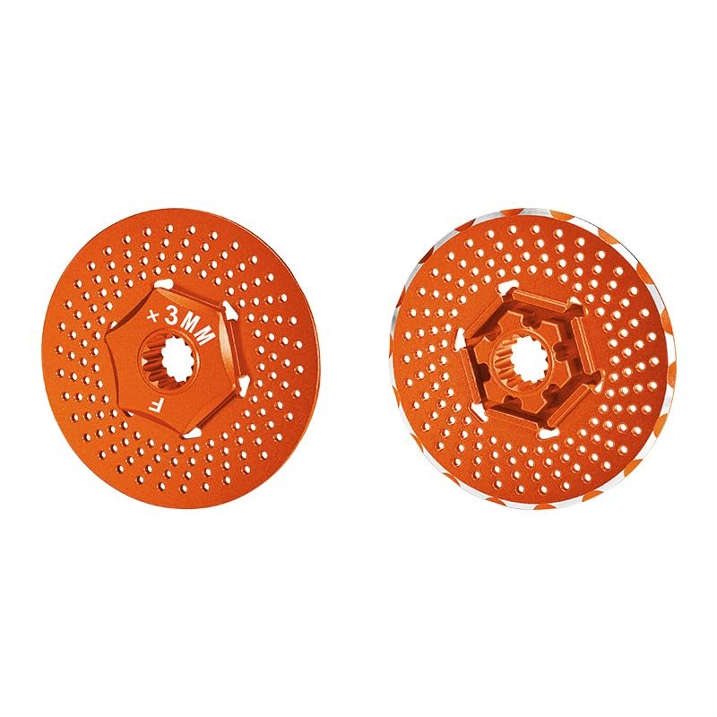 GPM for TRAXXS 1/5 X-MAXX 6S/8S Monster Truck Aluminium Front Wheel HEX Claw +3MM with Brake DISK-2PCS (Orange)