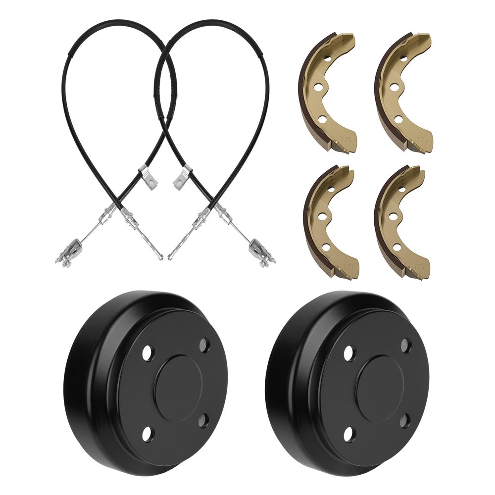 CLUBRALLY Deluxe Brake Golf Cart Maintenance Kit for Club Car Precedent 2004 UP & Tempo-Contain Brake Drum/Hub,Brake Cables & Brake Shoes