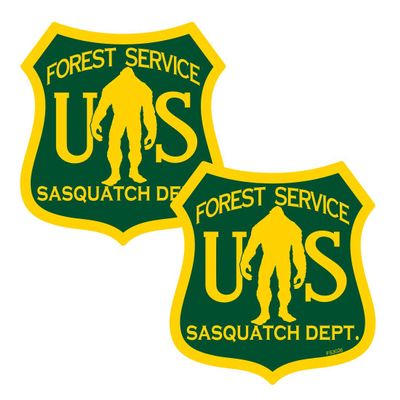 Bigfoot US Forest Sasquatch Department 2 Pack Stickers