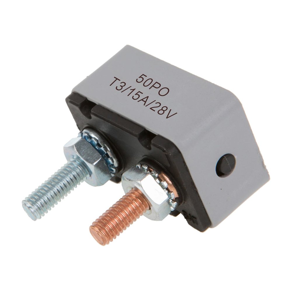 GLOSO E536 Stud Type Circuit Breakers, No Bracket, Manual Reset (T3) - 1 Pack (15A)