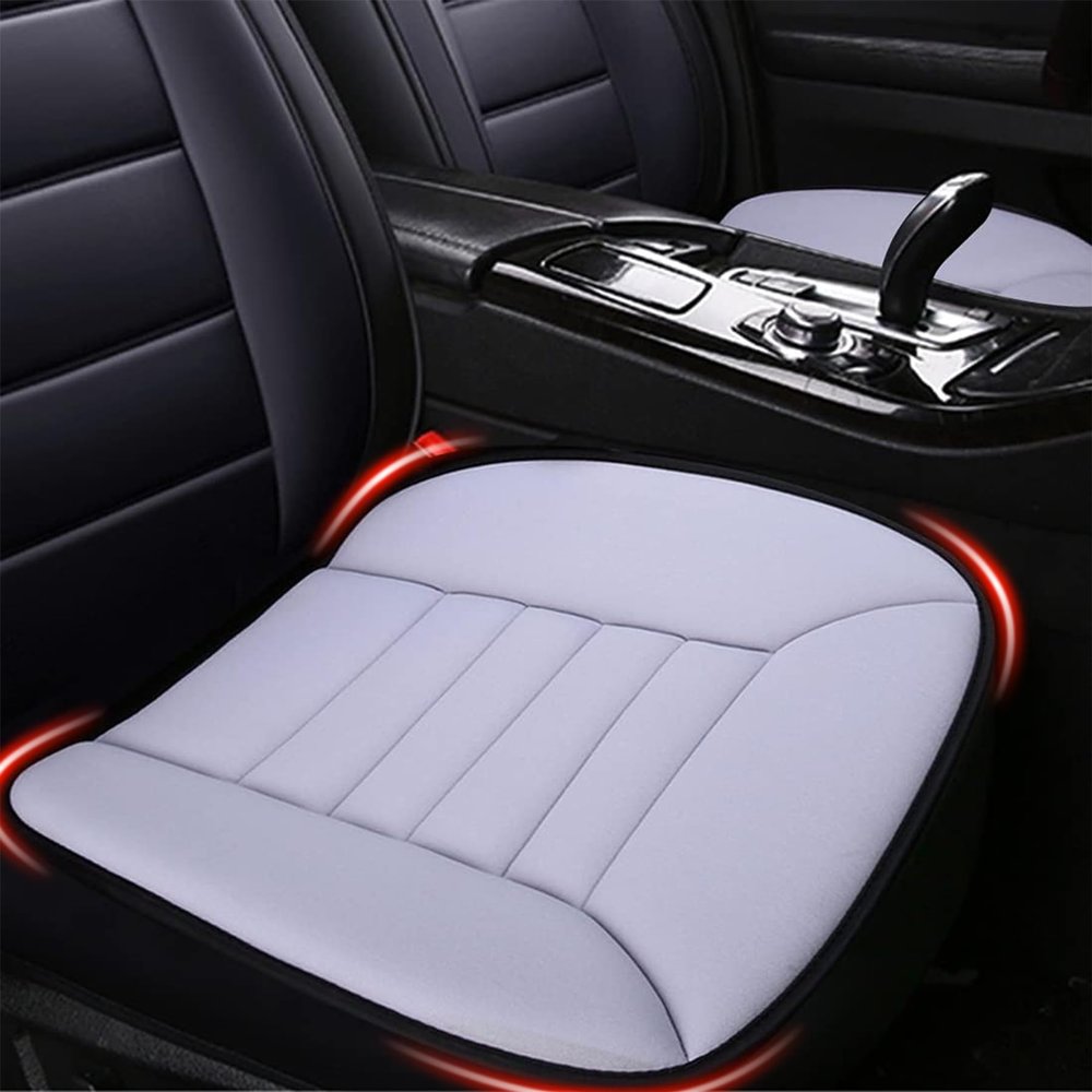 MYFAMIREA Car Seat Cushion Pad 1.2" Thick Comfort Seat Protector for Car Driver Seat Office Chair Home Use Memory Foam Seat Cushion with Non Slip Bottom, 20'' x 18.5'', Gray
