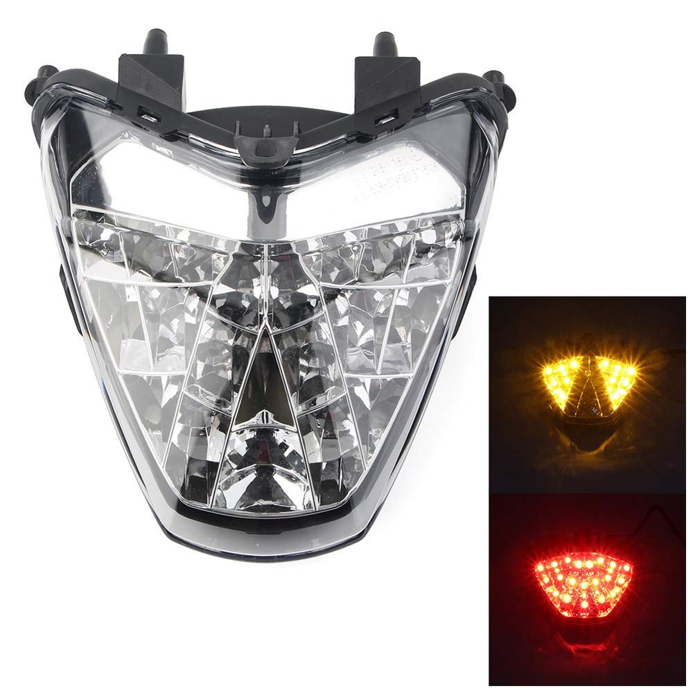 Three T Rear Brake Taillight Lamp Integrated Turn Signal Indicators for HONDA CBR300R 2014-2019, CB300F 2015-2018, CBR250R 2011-2013, Clear Lens
