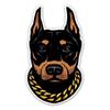 Doberman Guard Dog - 7" Vinyl Sticker - for Car Laptop I-Pad - Waterproof Decal view 1