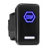 Stop Symbol Backlit Switch Older Model Push Button Compatible with Toyota (Blue/White/Surface Size 1.54 x 0.83 inches) view 1