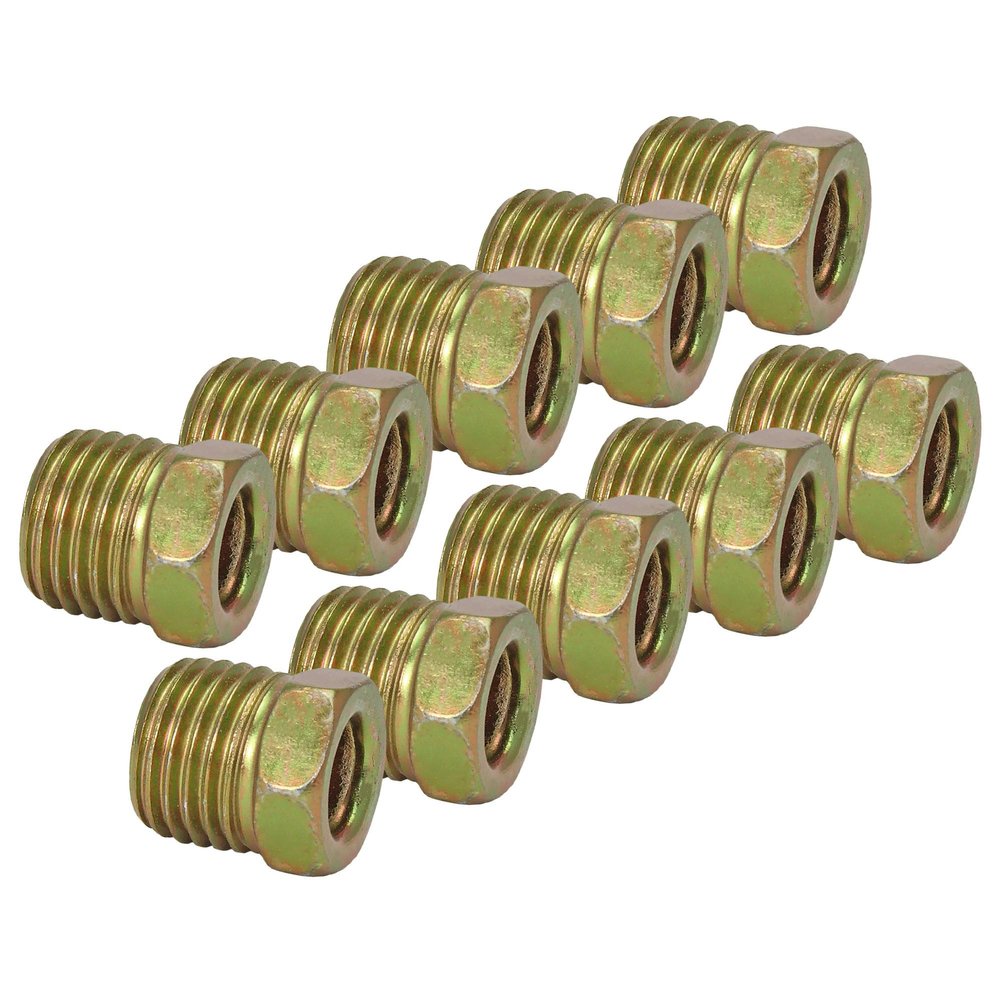 4LIFETIMELINES Fuel Line Steel Tube Nut 5/16 in Tube (M14x1.5 Surface Seal), Inverted Flare, Bag of 10