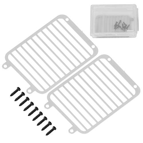VGEBY 1 Pair Metal Front Lamp Guards, RC Front Headlight Grille Light Cover Headlight Grille Protective Cover Fit for 6/4 1/10 Crawler Car Accessory(Silver) Car Model Accessories