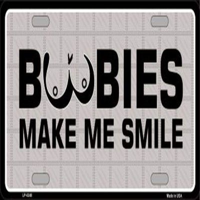 zhaoyongqin Novelty Boobies Make Me Smile License Plate